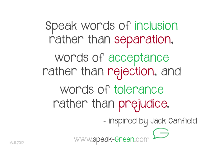 2016-11-16 - inclusion, acceptance, tolerance